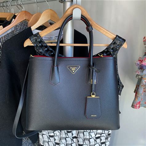 prada double bag large|Prada double saffiano leather bag.